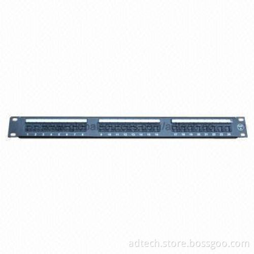 Cat6 Patch Panel, UTP 24 Ports with Shutter Door and Label Mark